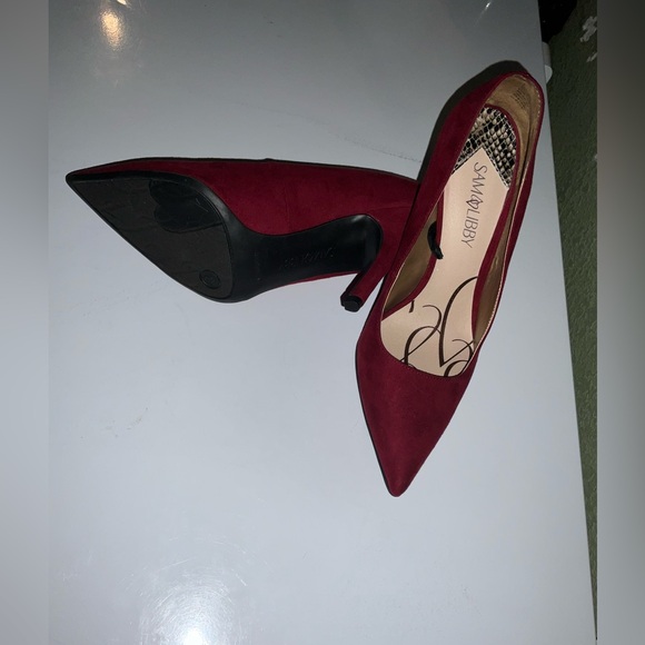 Sam & libby maroon, suede heels, size 9 - Picture 6 of 7